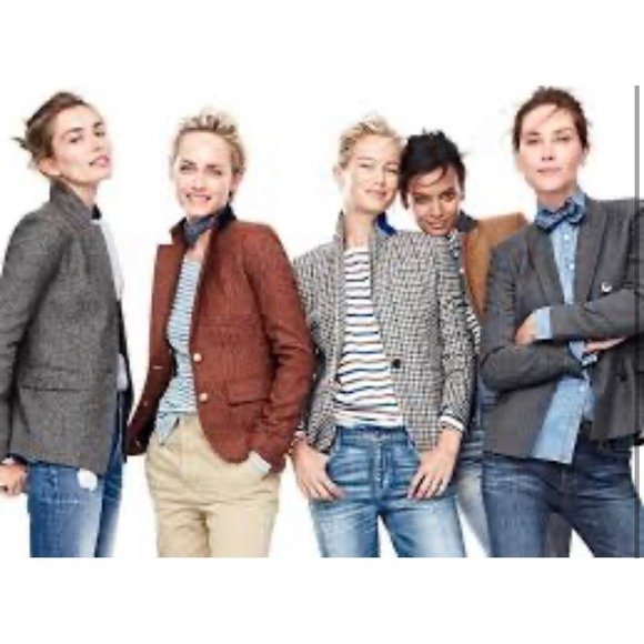 J.CREW Gray Striped Wool Blazer - Women's Size 0 - Preowned WC46 - Picture 1 of 14